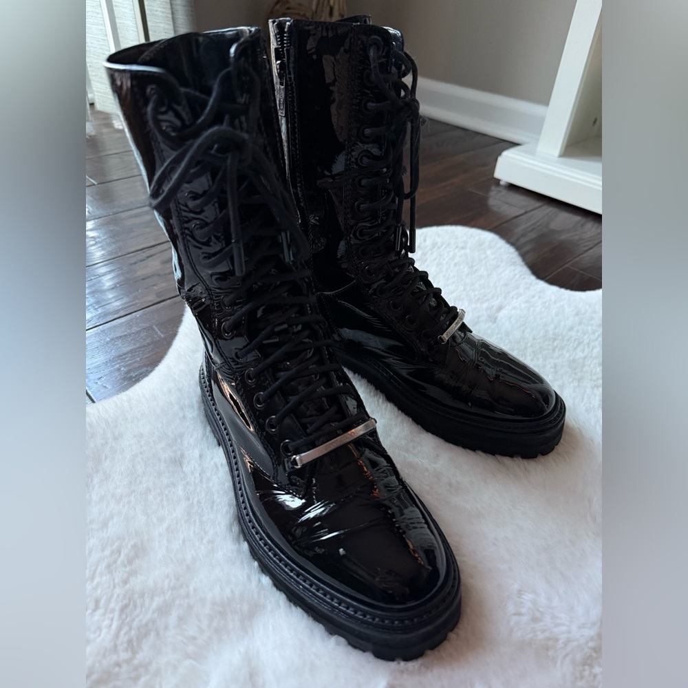 Black Patent Leather Women's Boots